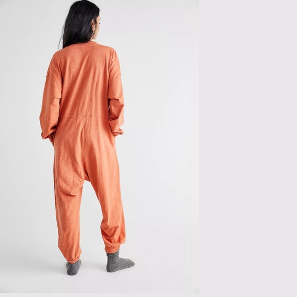 Free People Just Because Jumpsuit Onesie Sun Rust - Picture 4 of 9